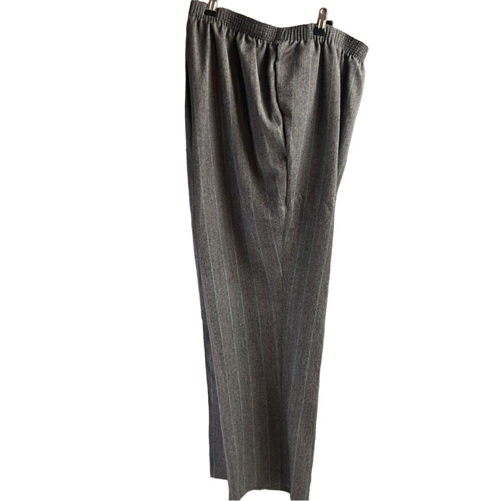 Allison Daley Gray Black Red Pinstriped Dress Pants Elastic Waist  22W Vintage - Picture 2 of 10